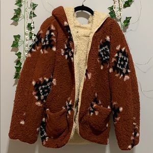 NWOT Reversible Sherpa Sweater
